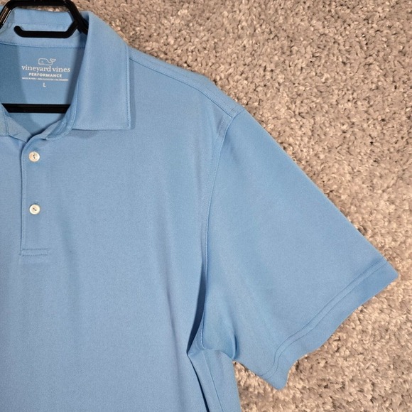 Vineyard Vines Performance Polo Mens Size Large Light‎ Blue Golf Casual Summer - Picture 3 of 10